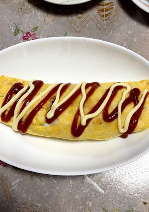 ラップでくるりん♪オムライス-レシピのメイン写真