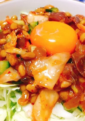 鰤×納豆×キムチのまぜまぜ丼-レシピのメイン写真