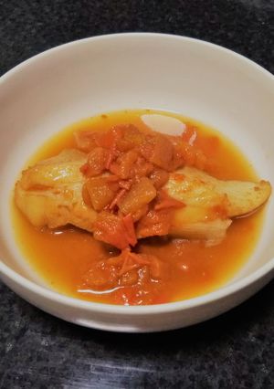 カレイの紅茶トマト煮-レシピのメイン写真