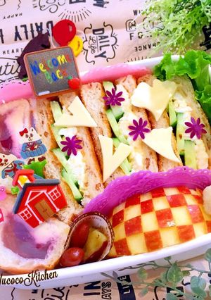 秋の学校行事♫ボリュームサンドイッチ弁当-レシピのメイン写真
