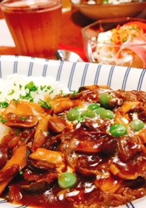 時短・キノコたっぷり本格的ハヤシライス-レシピのメイン写真