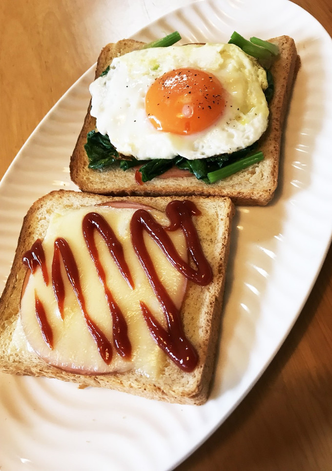 とろ〜りたまごとほうれん草のサンド！-レシピのメイン写真