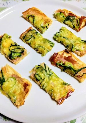 簡単今夜の夕飯居酒屋葱油揚生ハムピザ副菜-レシピのメイン写真