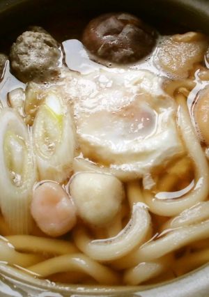 お鍋の残りで(^^♪鍋焼きうどん-レシピのメイン写真