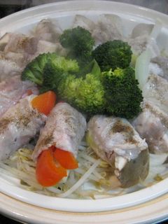 寒い日に野菜の豚肉巻きの蒸し物-レシピのメイン写真