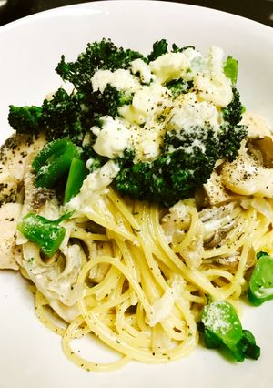 ブロッコリー＆茸のWクリームソースパスタ-レシピのメイン写真
