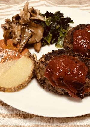 鹿ミンチ肉のハンバーグ-レシピのメイン写真