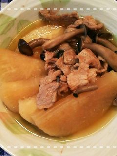 レンジで時短!豚肉と大根としめじの煮物-レシピのメイン写真