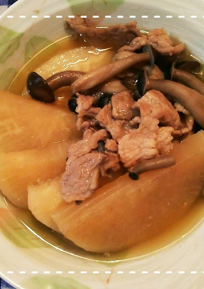 レンジで時短！豚肉と大根としめじの煮物-レシピのメイン写真
