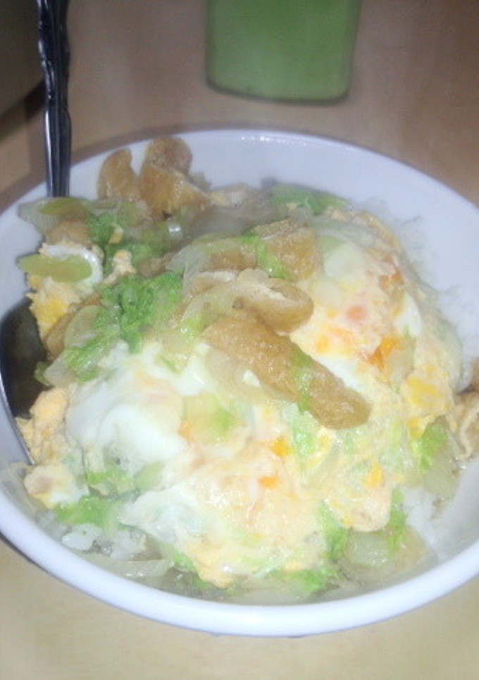 油揚げと白菜の玉子とじ丼-レシピのメイン写真