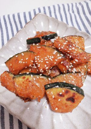 お弁当に♪南瓜のはちみつ甘酢焼き-レシピのメイン写真