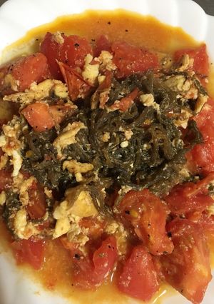 超簡単！ナンプラーのもずくトマト卵炒め-レシピのメイン写真