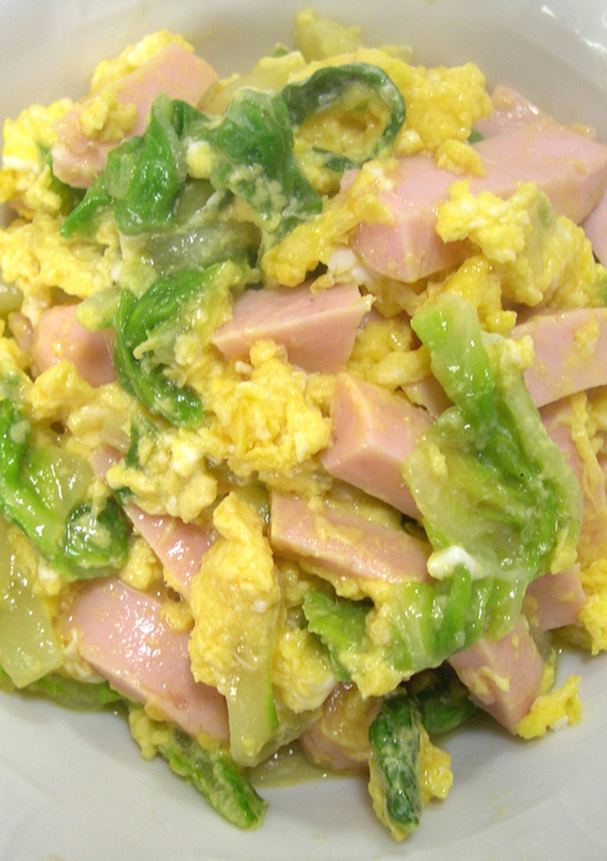 魚肉ソーセーシと白菜の卵とじ-レシピのメイン写真