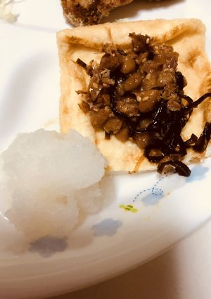 たんぱく質を！油揚げのさっぱり納豆のせ-レシピのメイン写真