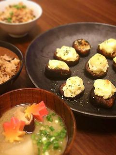 あと1品に♪椎茸のポテトチーズマヨ焼き-レシピのメイン写真