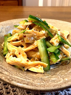 サラダチキンと搾菜の中華風-レシピのメイン写真