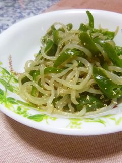 ピーマンと白滝のたらこ味炒め-レシピのメイン写真