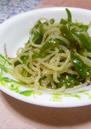 ピーマンと白滝のたらこ味炒め-レシピのメイン写真
