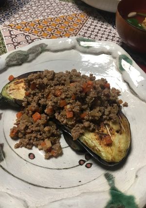 米ナスのしぎ焼き肉味噌のせ-レシピのメイン写真