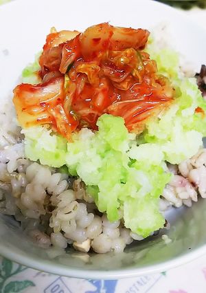 風邪を吹っ飛ばす！キムチおろしかけご飯-レシピのメイン写真