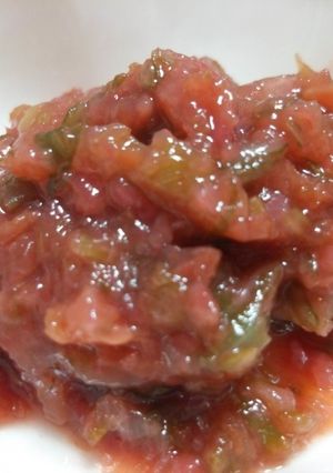 刻み白ねぎ入り焼き梅干し／練り梅☆レンジ-レシピのメイン写真