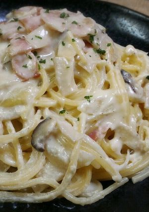 卵不要!マヨで簡単♪カルボナーラ風パスタ-レシピのメイン写真