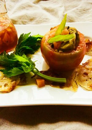 トマトと牡蠣のサラダ 紅茶ソース-レシピのメイン写真