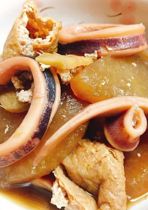 プリプリ♪ イカ大根と油揚げ煮-レシピのメイン写真