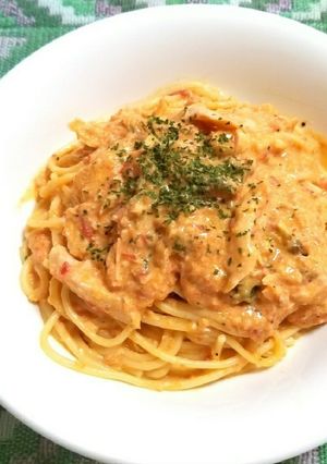 蒸し鶏のトマトクリームパスタ-レシピのメイン写真