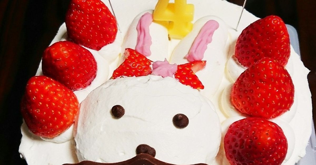 うさぎいちごショートケーキ　ケーキカップ うさちゃん生クリーキケーキ4号 いちごケーキ フルーツケーキ