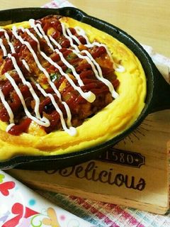 スキレットで!変わりオムライス-レシピのメイン写真