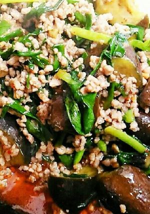 旨辛❤なすとニラと挽き肉のラー油炒め-レシピのメイン写真