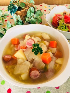 大豆野菜ウィンナーのコトコト煮込みスープ-レシピのメイン写真