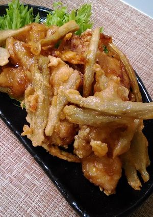 鶏ごぼうから揚げ～甘辛たれ♡-レシピのメイン写真