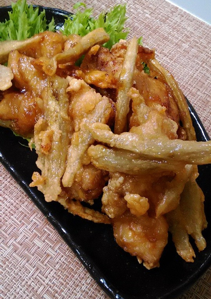 鶏ごぼうから揚げ～甘辛たれ♡-レシピのメイン写真