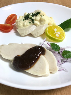 蒸し鶏☆はちみつ味噌・すだちタルタル-レシピのメイン写真