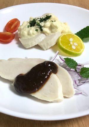 蒸し鶏☆はちみつ味噌・すだちタルタル-レシピのメイン写真
