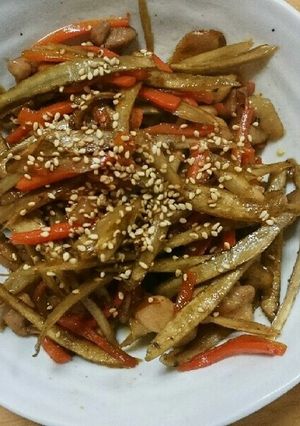 簡単♪鶏モモ肉入りきんぴら‼-レシピのメイン写真