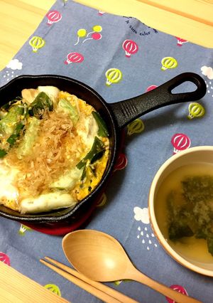 スキレットで豆腐の卵とじ-レシピのメイン写真