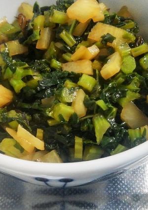 大根菜と皮の捨てるとこない塩昆布炒め-レシピのメイン写真