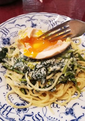 ほうれん草の明太豆乳ソースパスタ-レシピのメイン写真