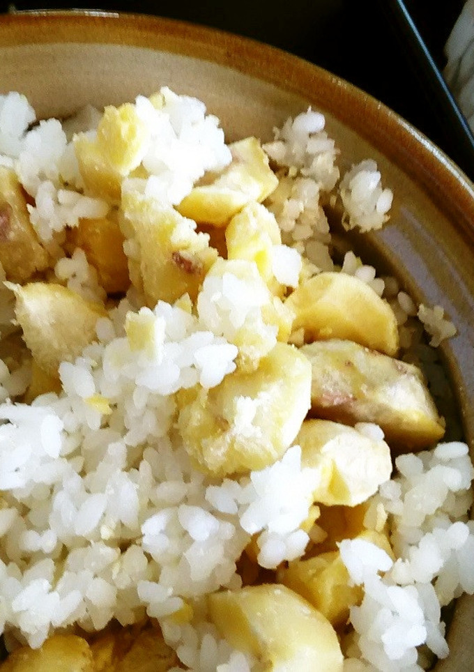 アウトドア飯　土鍋でほくほく栗ごはん♪-レシピのメイン写真