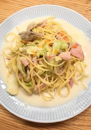 キャベツとハムのクリームパスタ-レシピのメイン写真