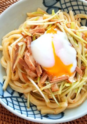 釜玉ネギチャーシューうどん-レシピのメイン写真