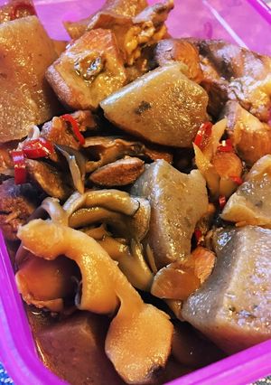 *簡単!鶏肉と蒟蒻のピリ辛黒酢煮*-レシピのメイン写真