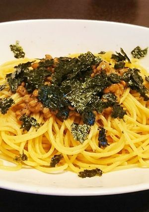 簡単ランチ☆めんつゆバターで納豆パスタ！-レシピのメイン写真