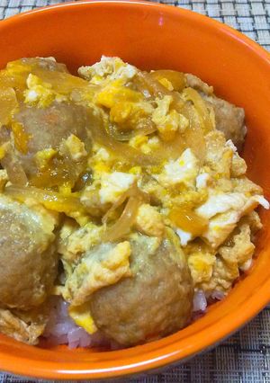 【龍愛】鶏団子で親子丼-レシピのメイン写真