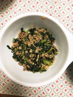 大根の葉と豚ひき肉の炒めもの-レシピのメイン写真