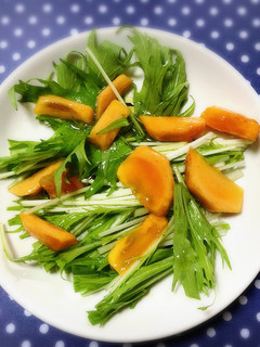 柿と水菜のサラダ-レシピのメイン写真
