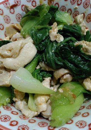 鶏肉チンゲン菜辛マヨあえ-レシピのメイン写真